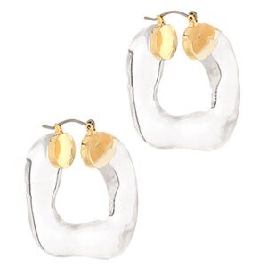 Ice Open Square Shape Hoops